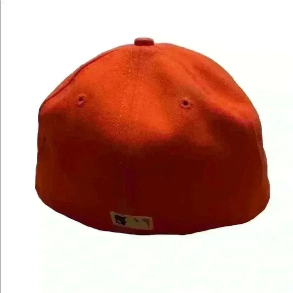 Miami Marlins 2017 MLB New Era Authentic On-Field Road 59FIFTY Fitted Hat-Orange - Picture 2 of 3